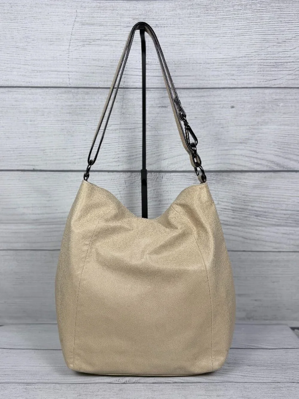 NWT Elliott Lucca Vivien Foldover Hobo Truffle Taupe Leather Bag 👜